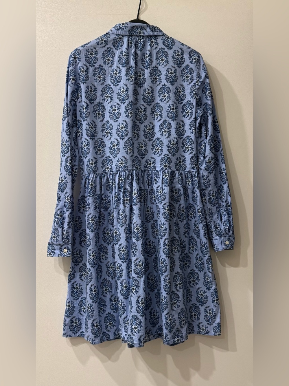 J.Crew | Blue Floral Paisley Shirt Dress | Button Front | Size 0 - Picture 4 of 7